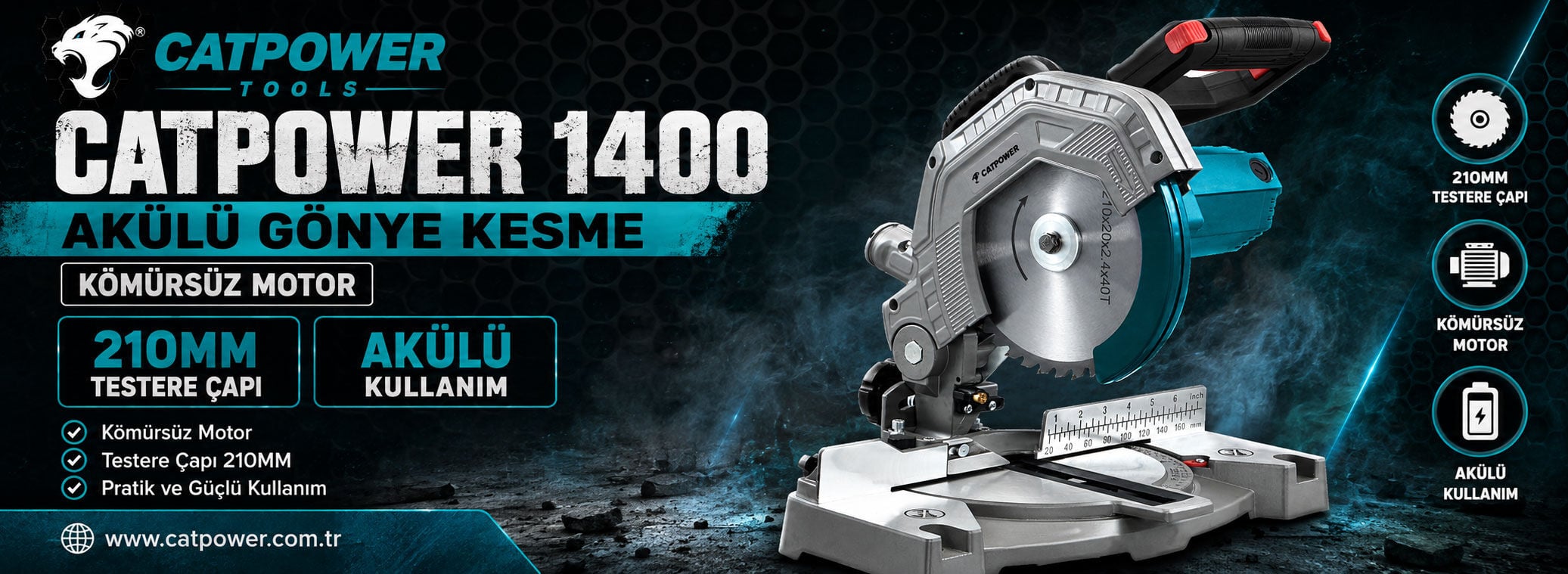 CARPOWER 1400 Akülü Gönye Kesme
