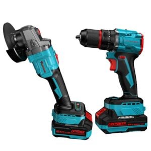 CATPOWER KÖMÜRSÜZ Li-iON AKÜLÜ 2'Lİ KOMBO SET - MATKAP VE AVUÇ TAŞLAMA 20V 4.0Ah+2.0Ah