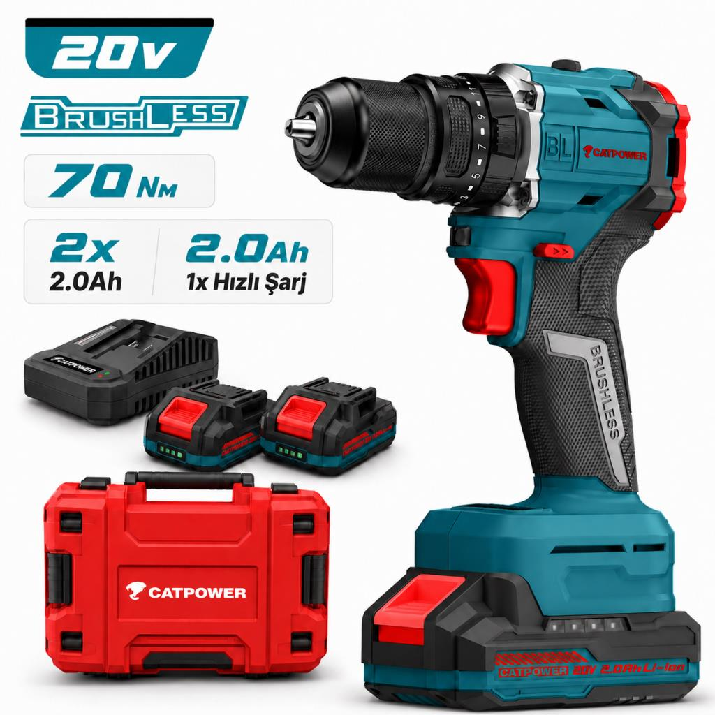 CATPOWER 1055 Kömürsüz Akülü Darbeli Vidalama 13mm 70Nm Tork