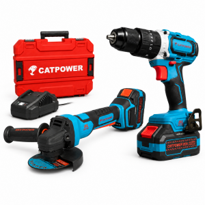 CATPOWER 5185 KÖMÜRSÜZ AKÜLÜ SET AVUÇ TAŞLAMA VE DARBELİ VİDALAMA Lİ-İON 20V 4.0Ah