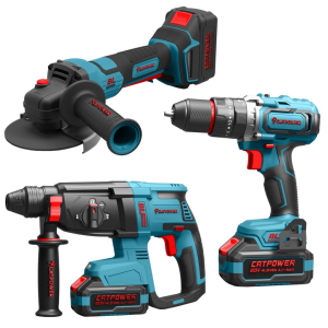 CATPOWER 5170 KÖMÜRSÜZ AKÜLÜ SET AVUÇ TAŞLAMA, DARBELİ VİDALAMA VE KIRICI DELİCİ Lİ-İON 20V 4.0Ah