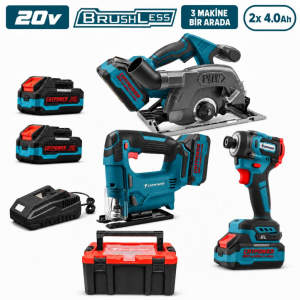 CATPOWER 5124 Akülü 3'lü Set Dekupaj+Sunta Kesme+Torklu Vidalama