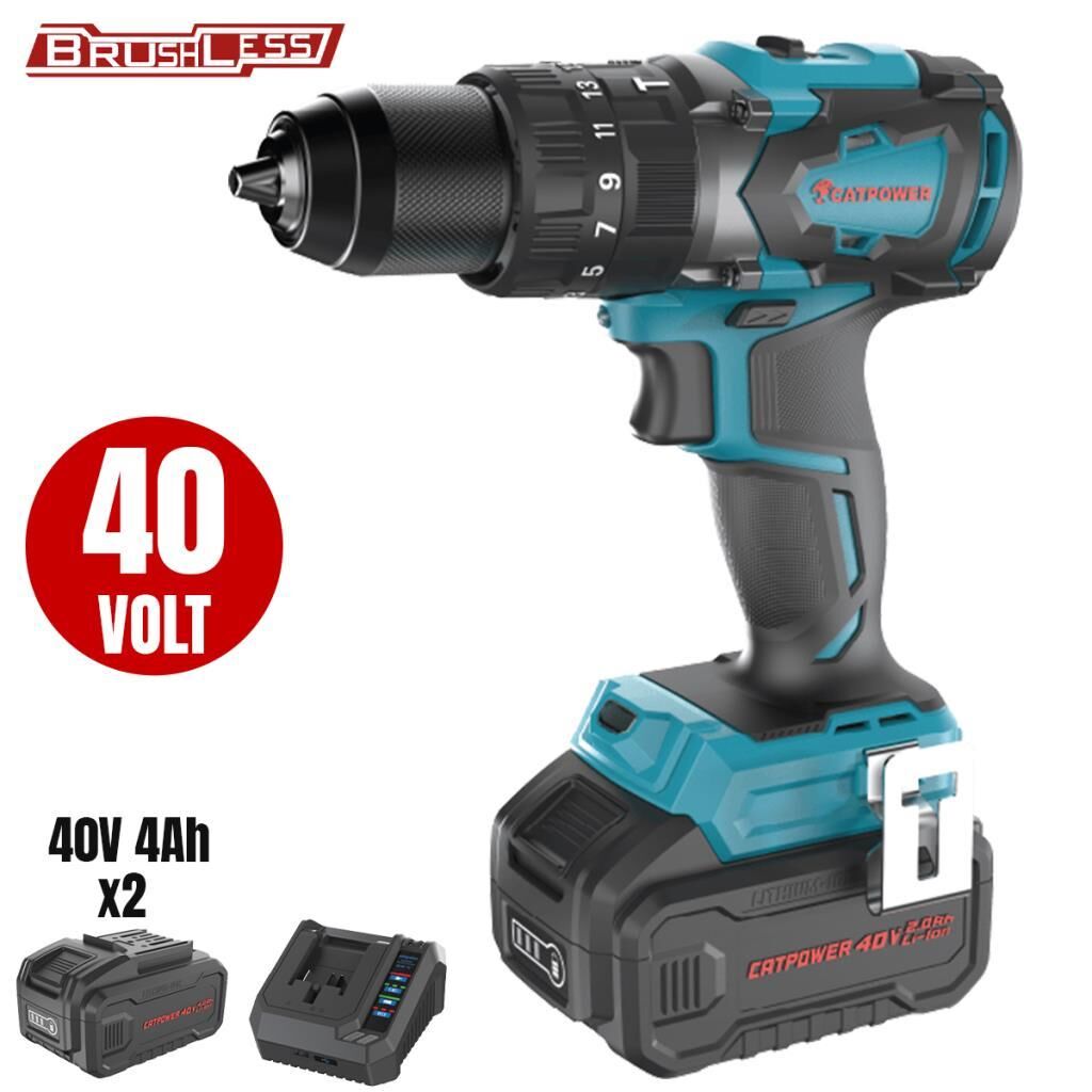 CATPOWER 4410 KÖMÜRSÜZ AKÜLÜ DARBELİ VİDALAMA Lİ-İON 40V 90NM +( 4.0 ah AKÜ 2 ADET)+(Hızlı Şarj Cihazı)