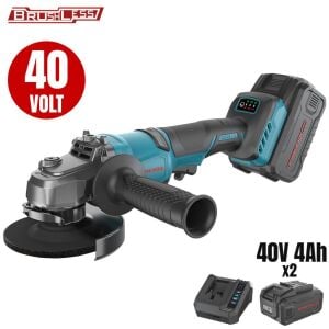 CATPOWER 4432 KÖMÜRSÜZ AKÜLÜ AVUÇ TAŞLAMA 150 MM Lİ-İON 40V +( 4.0 ah AKÜ 2 ADET)+(Hızlı Şarj Cihazı)