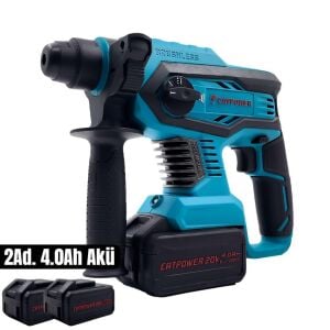 CATPOWER 4125 KÖMÜRSÜZ AKÜLÜ KIRICI DELİCİ 20V Lİ-İON +4 Ah AKÜ (2 ADET) + ŞARJ CİHAZI