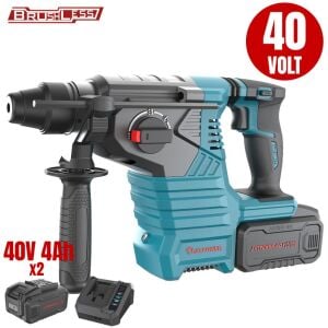 CATPOWER 4425 KÖMÜRSÜZ AKÜLÜ KIRICI DELİCİ Lİ-İON 40V +( 4.0 ah AKÜ 2 ADET)+(Hızlı Şarj Cihazı)