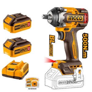 INGCO CIWLI20501 Li-ion Akülü Somun Sıkma 1/2'' 20V 2.0Ah + Li-ion Akü ve Şarj Cihazı Seti 20V 4.AH (ING-FBCPK1424E)