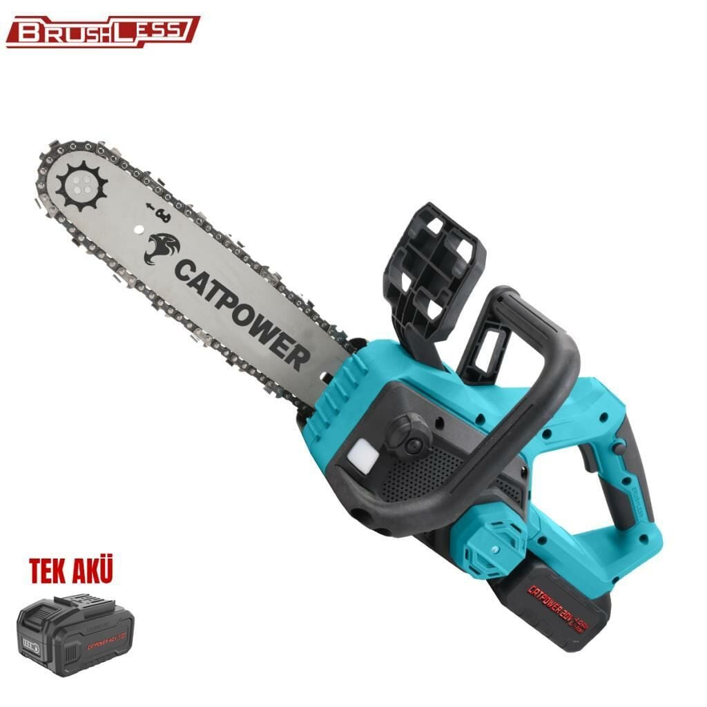 CATPOWER 1335 Kömürsüz Akülü Ağaç Kesme Motoru 30Cm Pala 20V 4.0Ah (Tek Akülü)