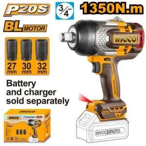 INGCO CIWLI201351 Li-ion Kömürsüz Akülü Somun Sıkma 3/4'' 20V 1350Nm