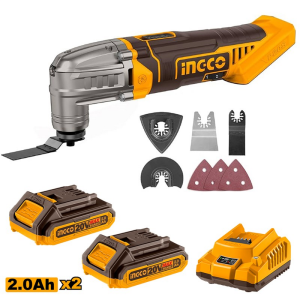 INGCO Akülü Multiset 20V 2.0Ah + Li-ion Akü ve Şarj Cihazı Seti 20V 2.0Ah(ING-FBCPK2212E)