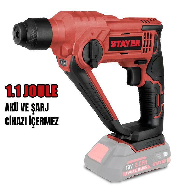 STAYER ROCKYL20 Akülü Kırıcı Delici  L 1.1J 18V Li-ion 2.0Ah 4.0Ah