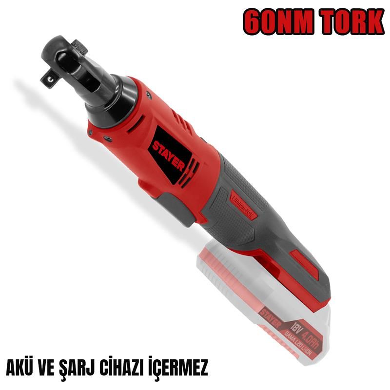 STAYER RWL20 Akülü Cırcır Anahtarı 18V Li-ion 2.0Ah/6.0Ah