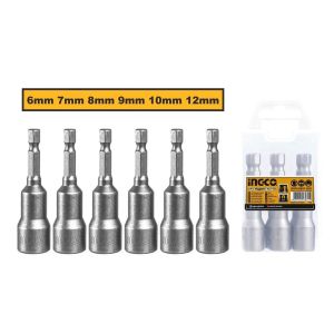 INGCO AMN1231Manyetik Somun Adaptörü Seti 6-12mm  6'lı